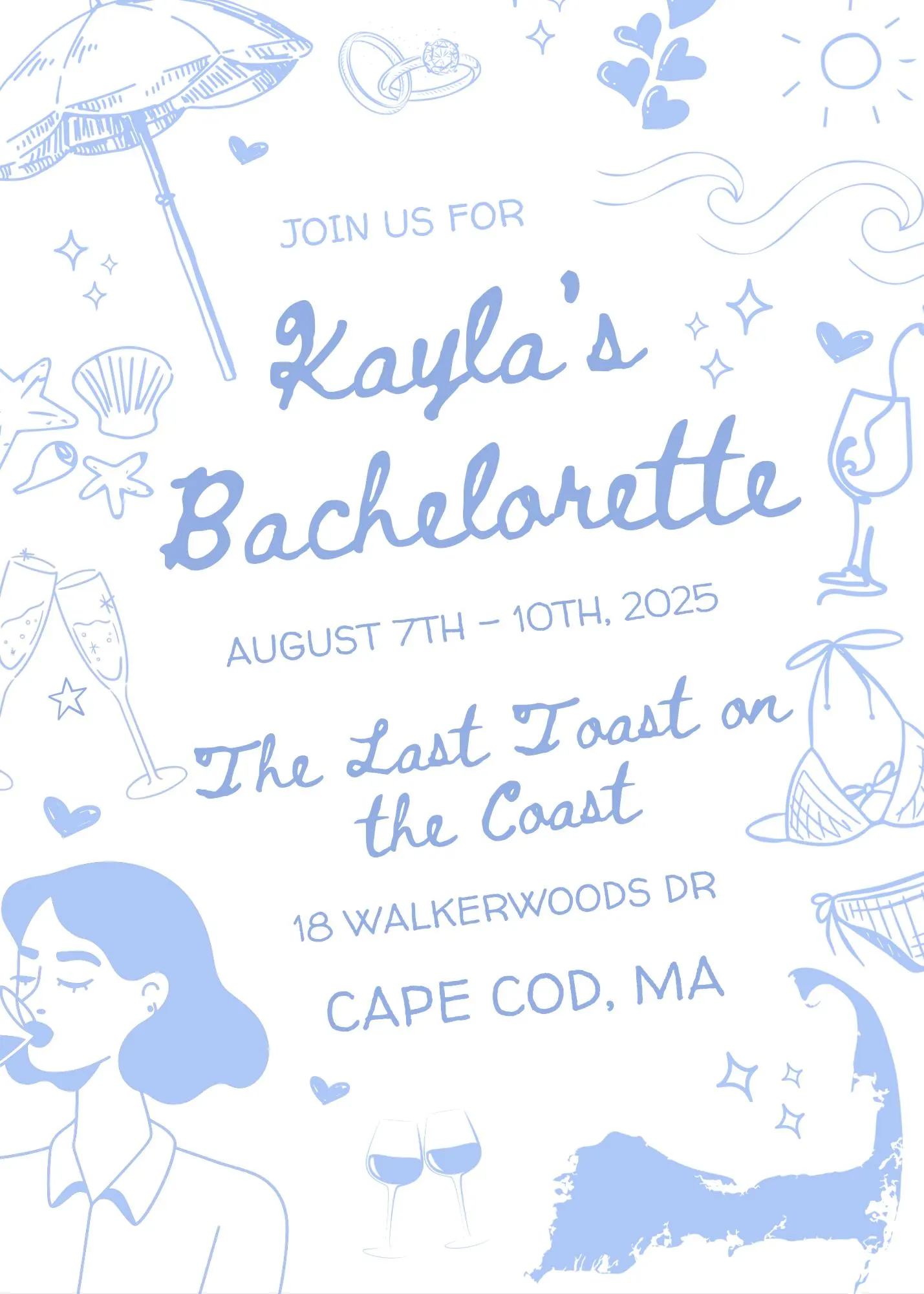 Bachelorette Itinerary Template — Bachelorette by Shoreline Bride