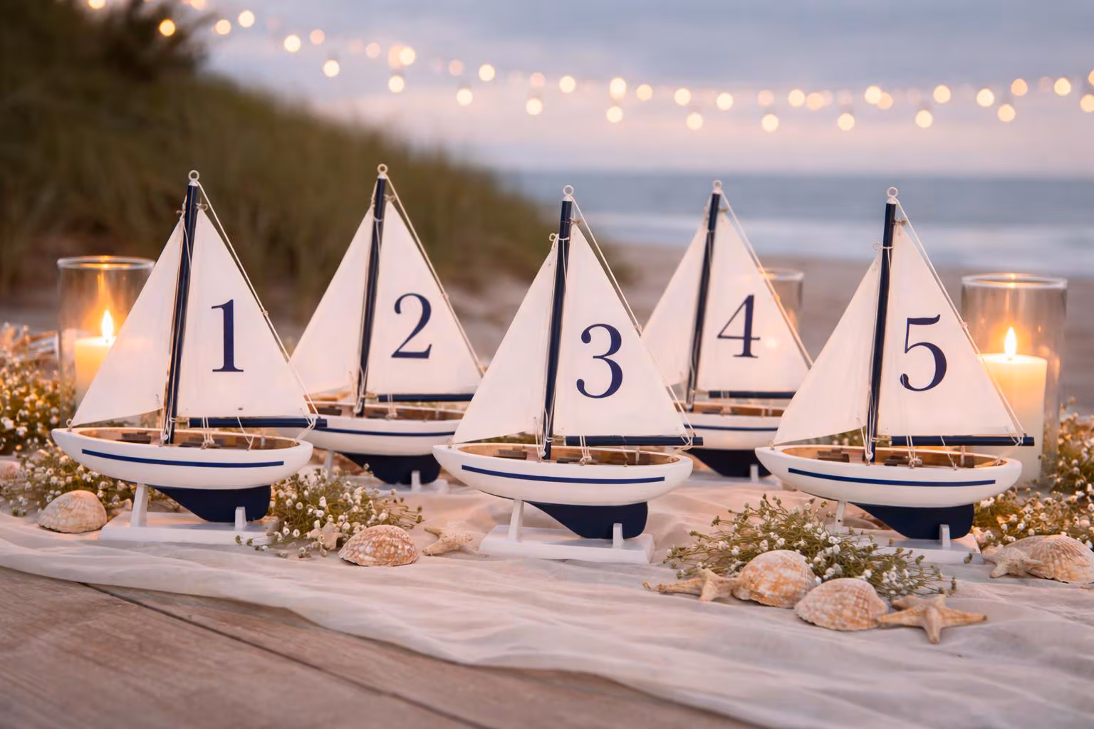 Cape Cod Sailboat Centerpiece — Centerpieces by Shoreline Bride