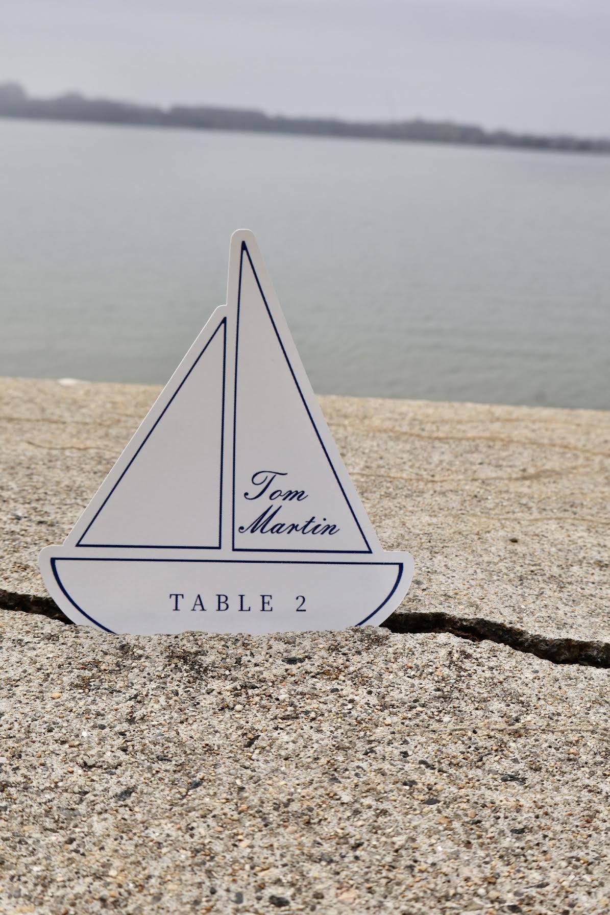 Sailboat Escort Cards — handcrafted Seating Charts for coastal & beach weddings by Shoreline Bride, Boston MA
