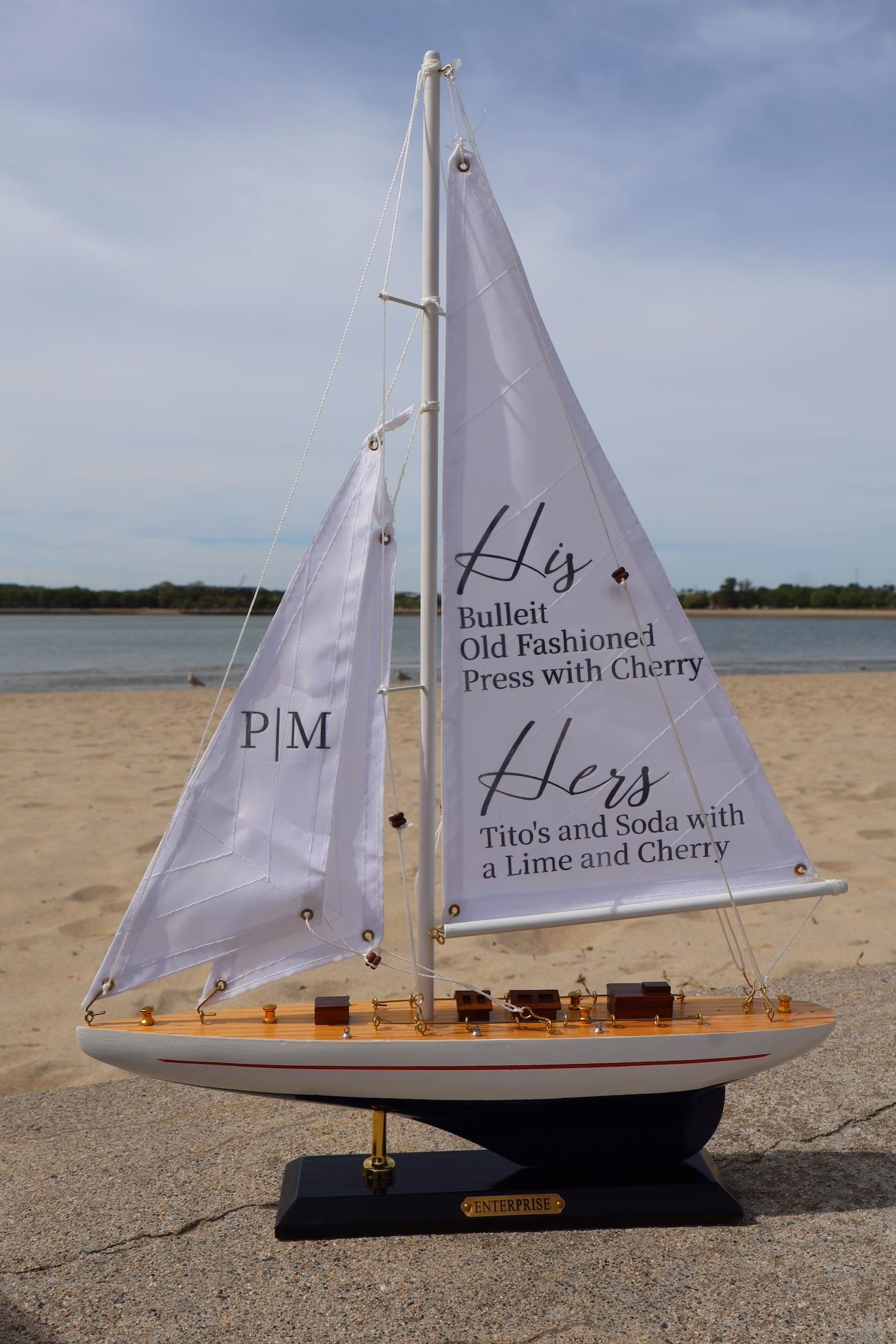 Sailboat Wedding Sign 19" — view 3