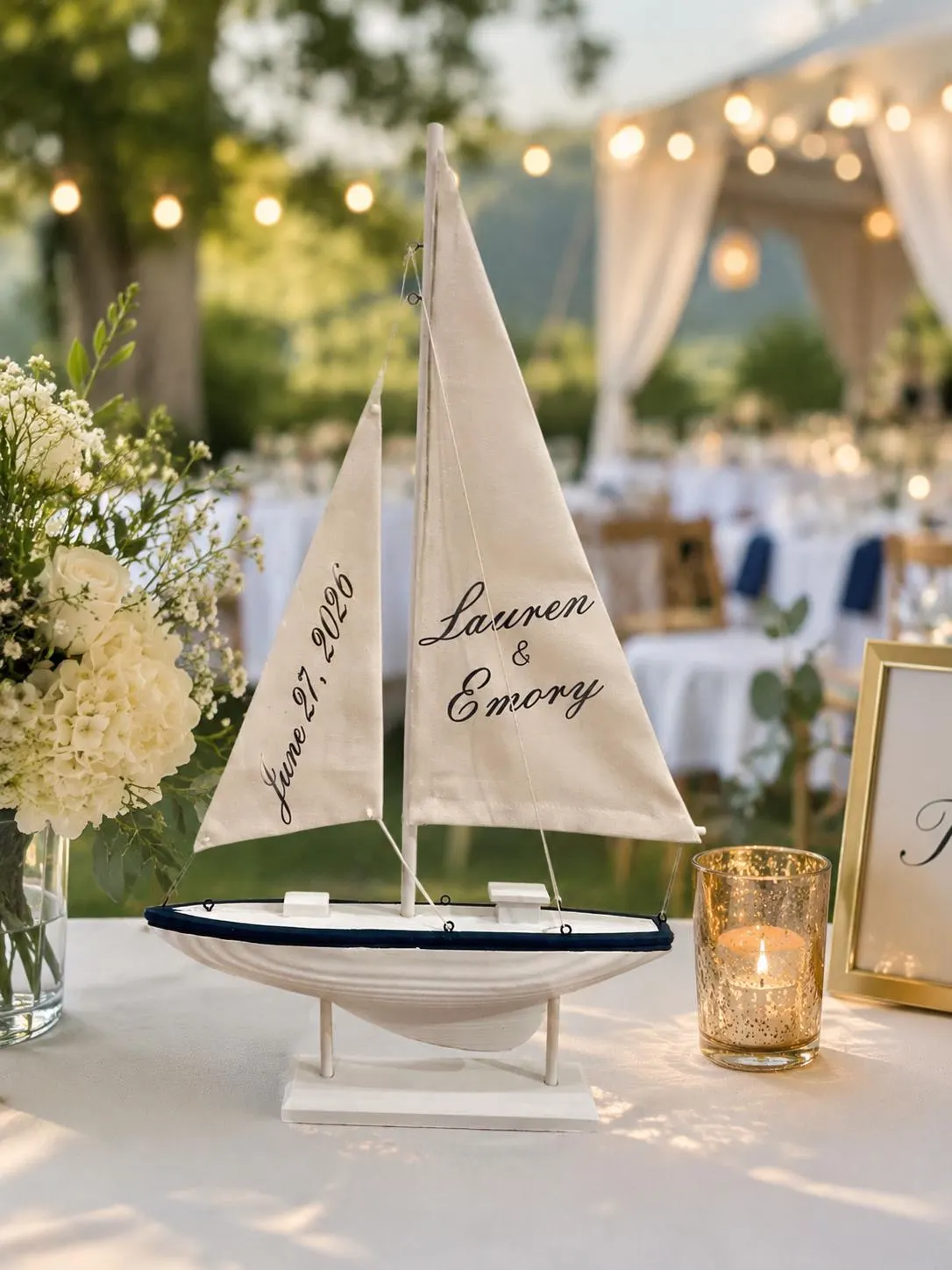 Sailboat Wedding Sign 21" — view 3