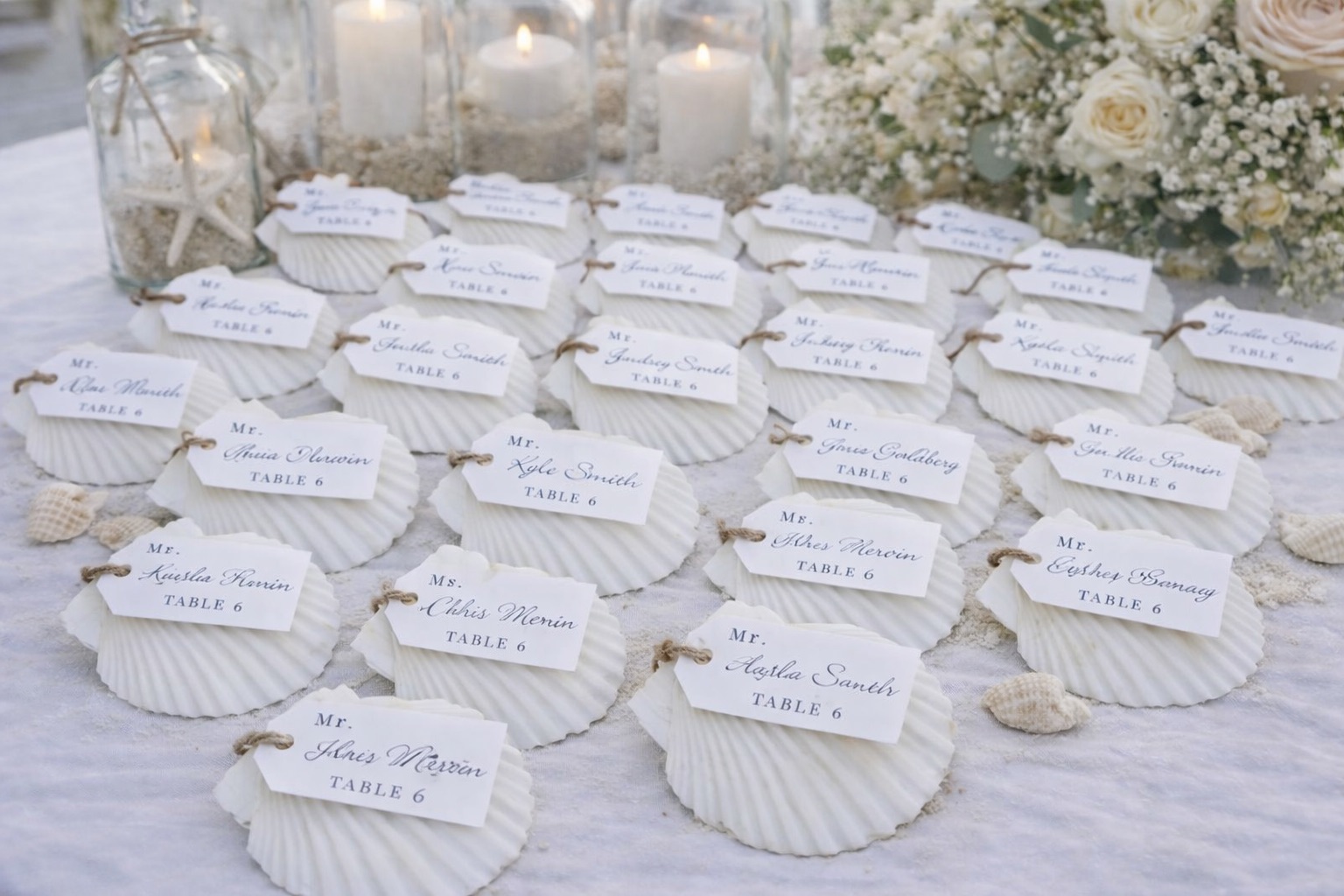Scallop Seashell Seating Chart — view 3