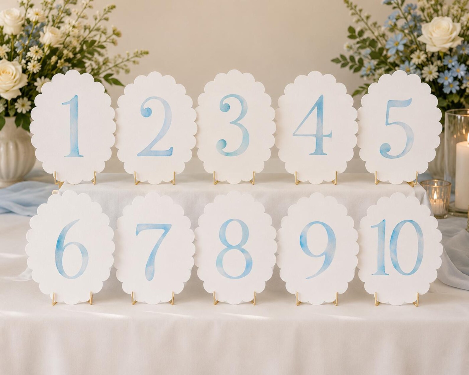 Water Color Table Numbers — view 3